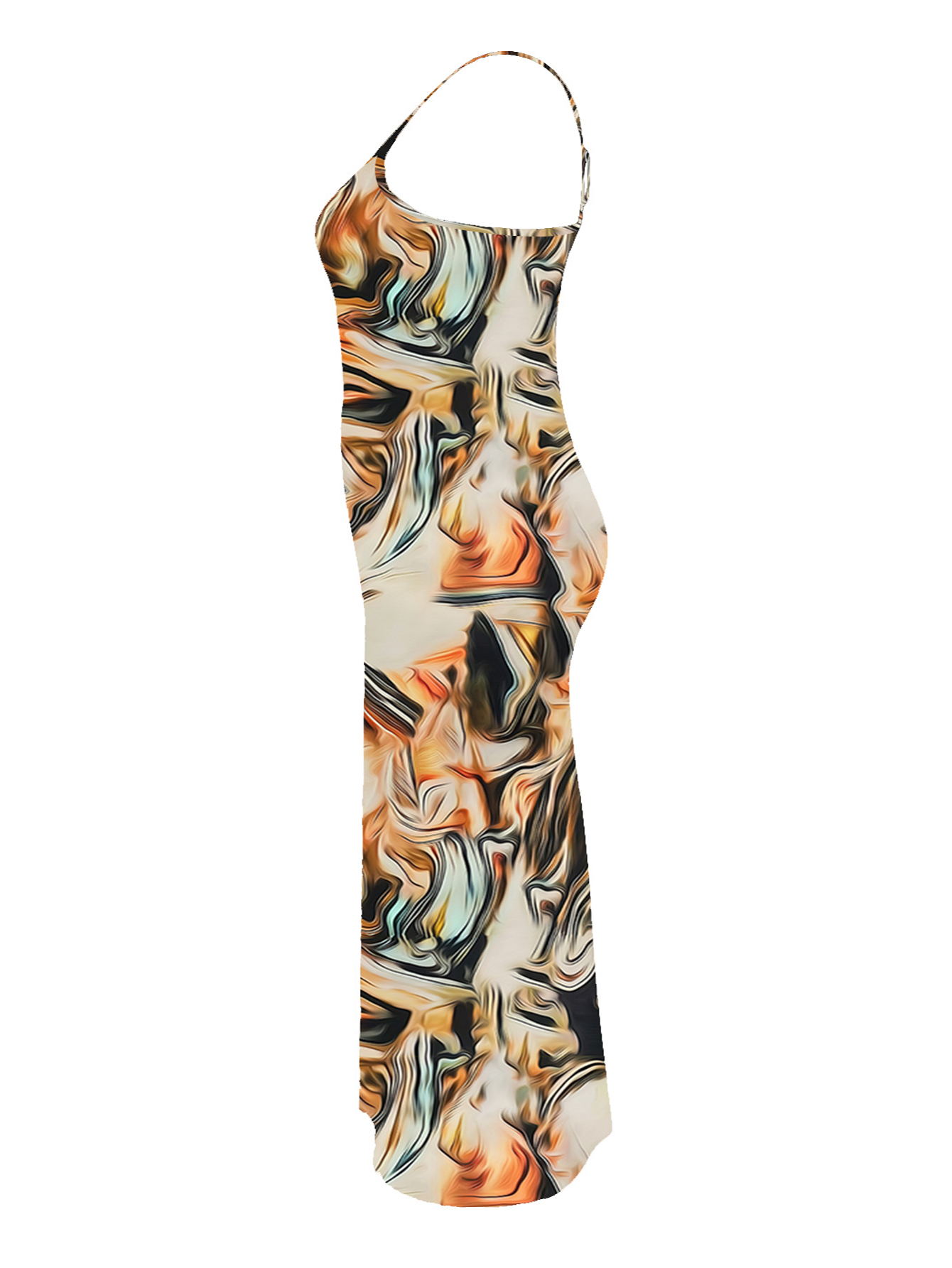 LW BASICS Plus Size Mixed Print Bodycon Cami Dress 1X