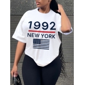 LW Plus Size American Flag Letter Print T-shirt
