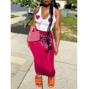 LW Cami Broken Heart Letter Print Skirt Set