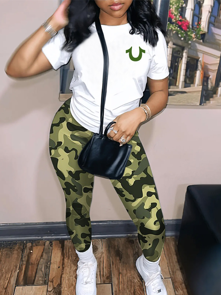 LW Pattern Camo Two-piece Pants Set