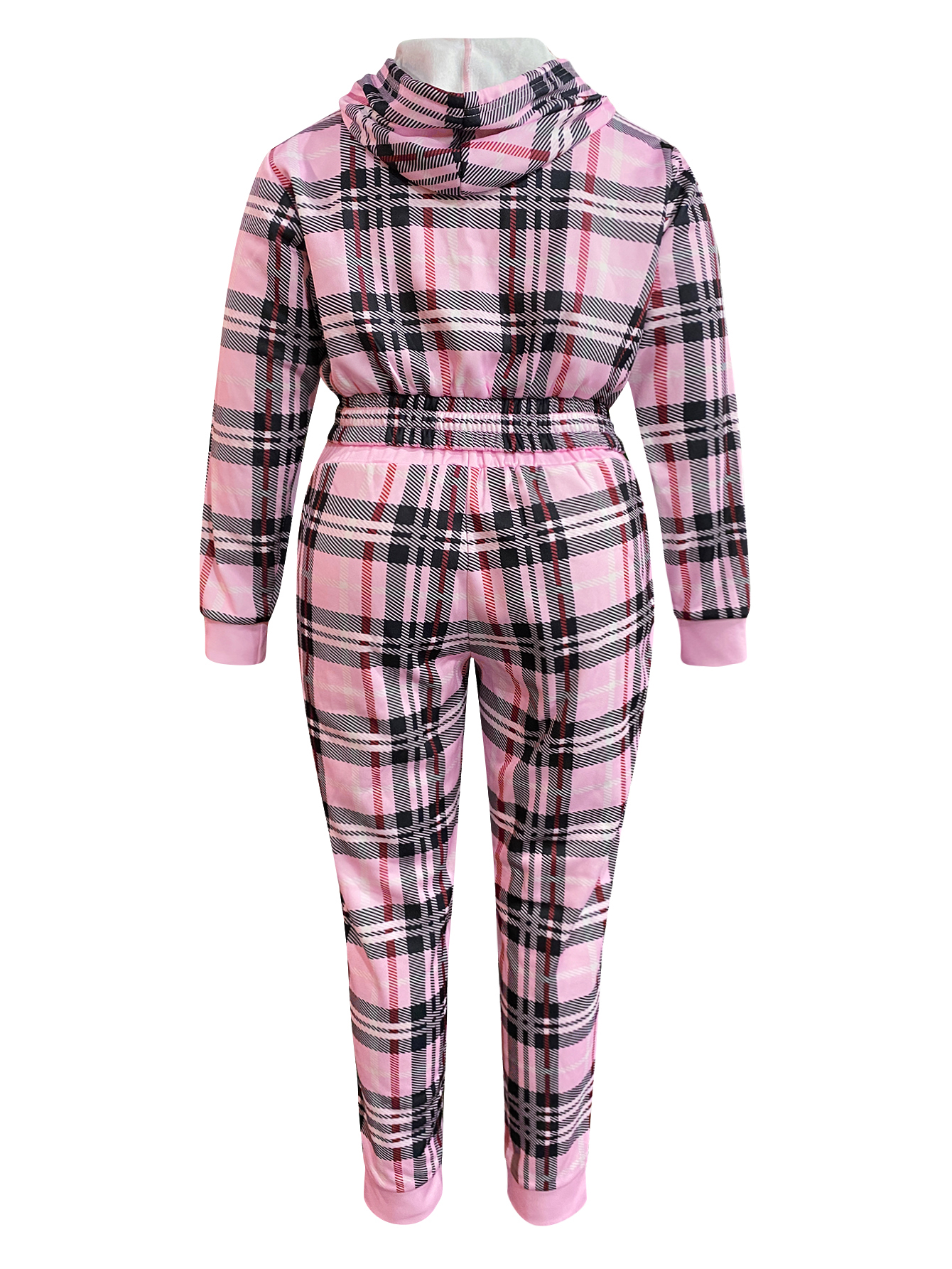 LW BASICS Plus Size Large Plaid Two-piece Pants Set 5X