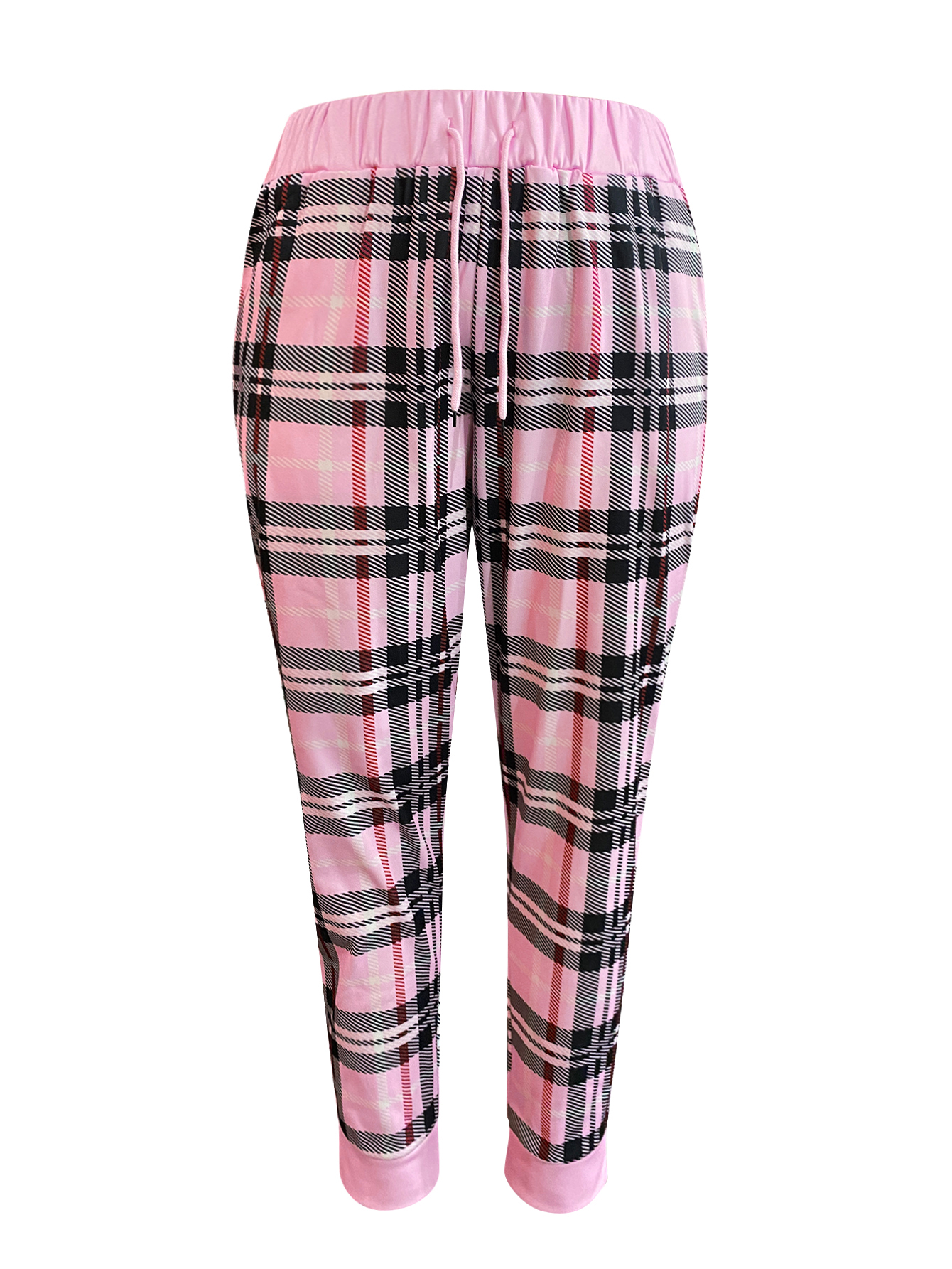 LW BASICS Plus Size Large Plaid Two-piece Pants Set 5X