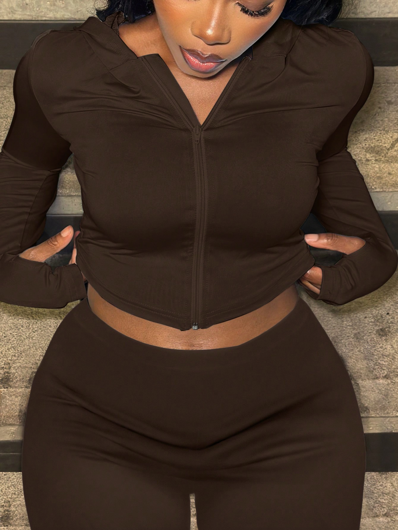 LW Zipper Design Solid Color T-shirt