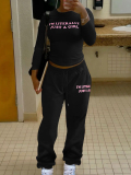 LW BASICS Letter Two-piece Pants Set