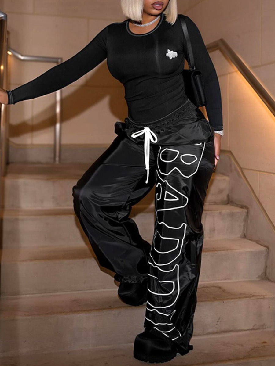 LW Pattern Letter Pants