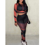 LW BASICS Crop Top See Through Yoga Pants Set