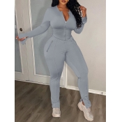 LW Plus Size Zipper Pocket Design Skinny Pants Set