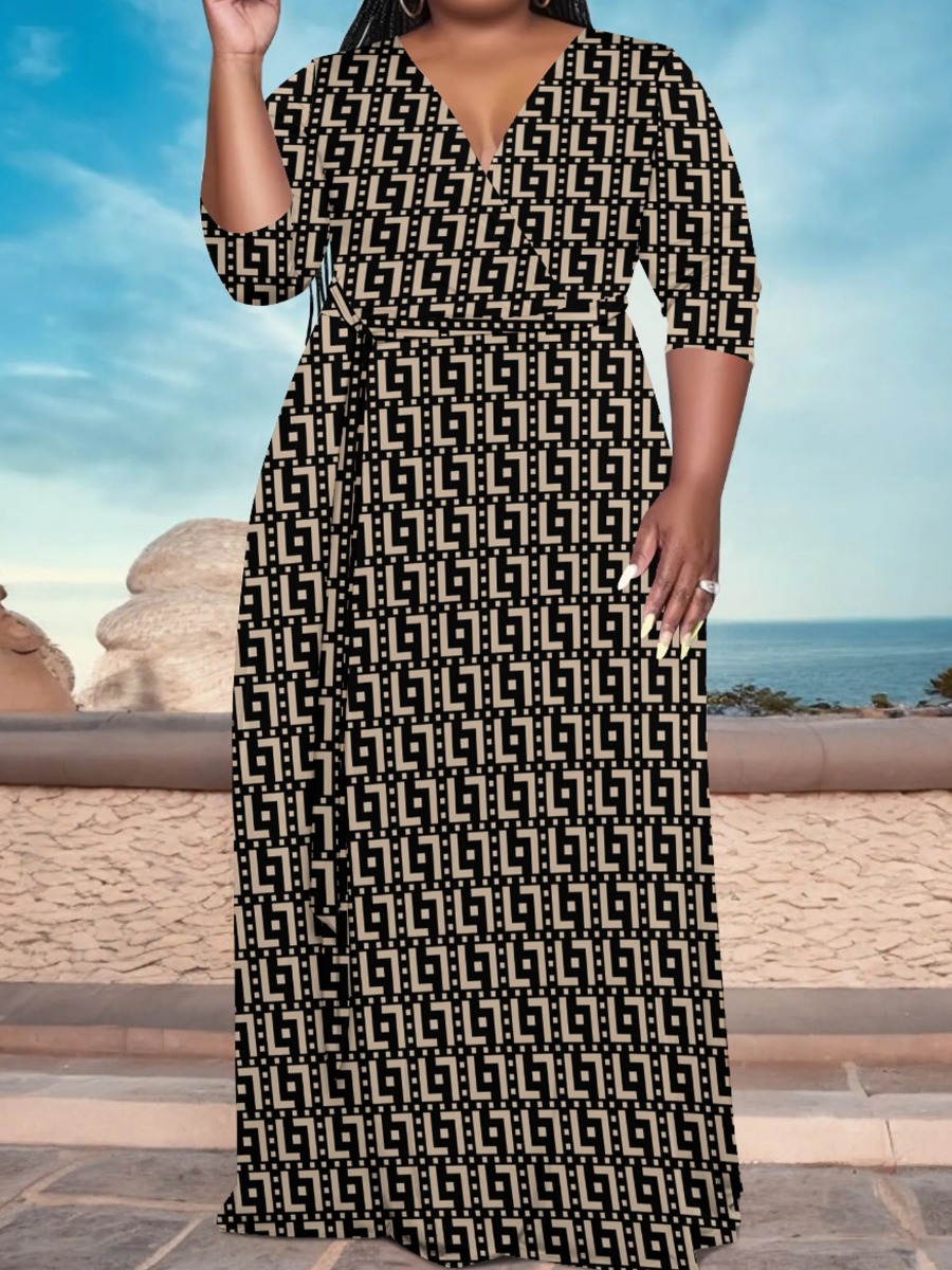 LW Plus Size Pattern Geometric Dress