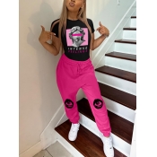 LW Pattern Letter Two-piece Pants Set