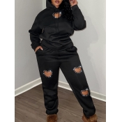 LW Plus Size Hot Drilling Pierced Two-piece Pants 