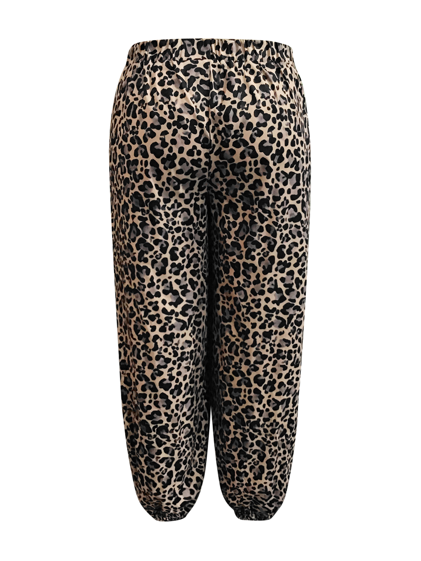 LW BASICS Plus Size Leopard Print Pants 1X