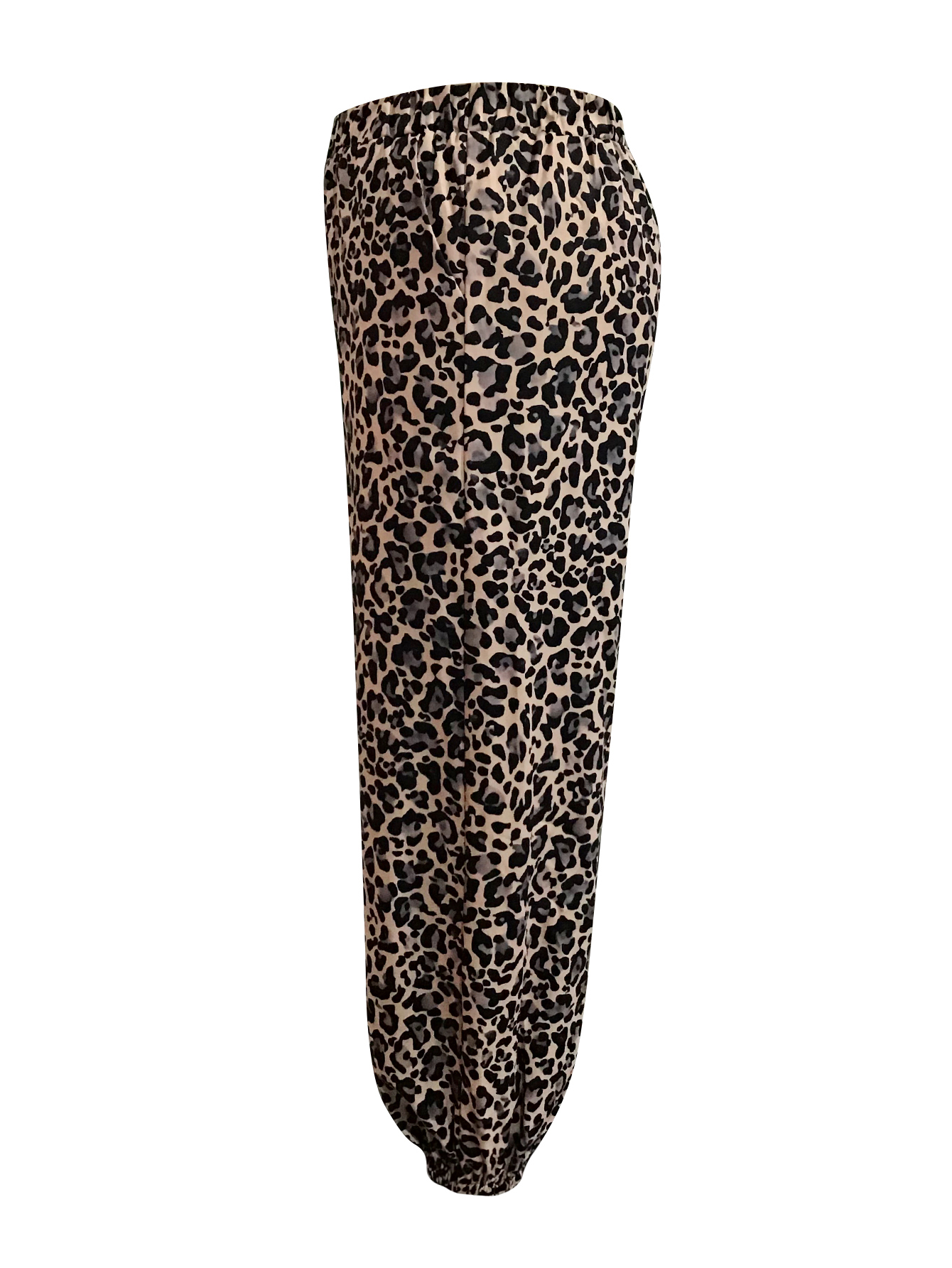 LW BASICS Plus Size Leopard Print Pants 1X