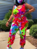 LW Plus Size Pattern Tie Dye Jumpsuit
