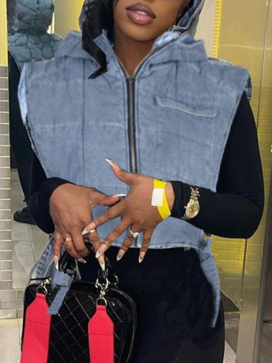 LW Bandage Design Solid Color Vests&Waistcoats