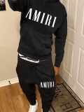 LW Men Pattern Letter Regular Two-piece Pants Set