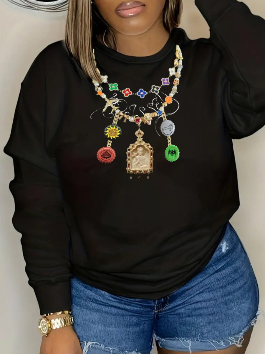 LW Pattern Mixed Print Sweatshirt