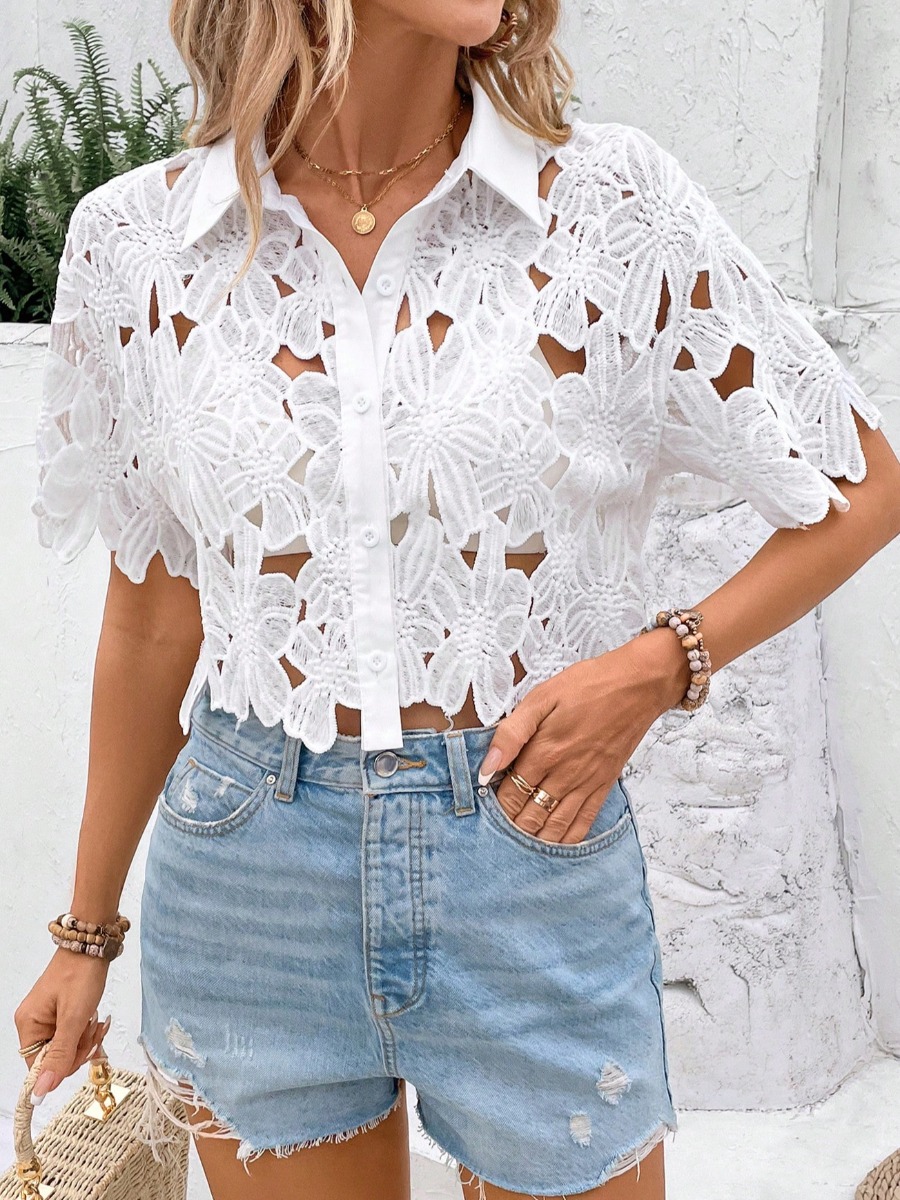 LW Lace Solid Color Shirt