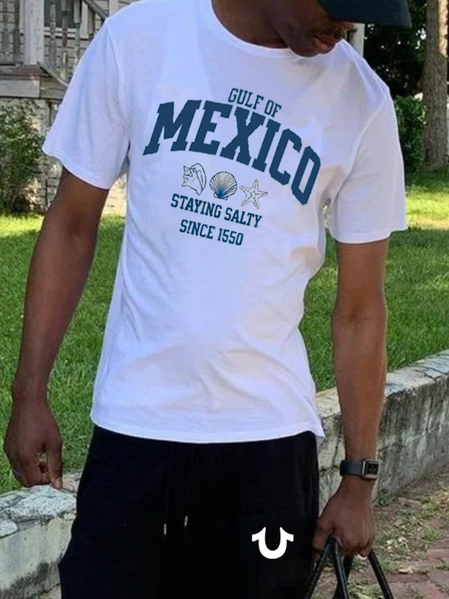 LW Men Pattern Letter T-shirt