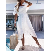 LW Lace Solid Color Maxi Dress