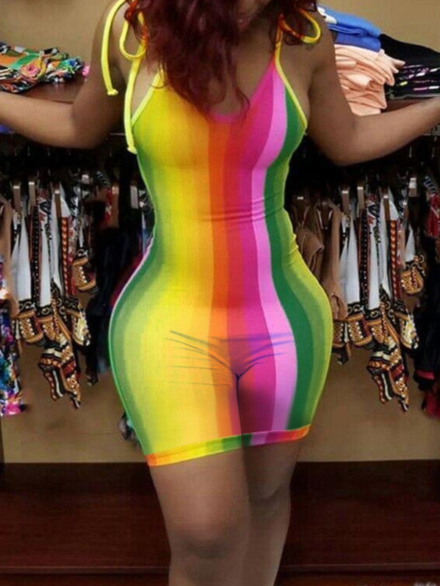 LW Bandage Design Striped Romper