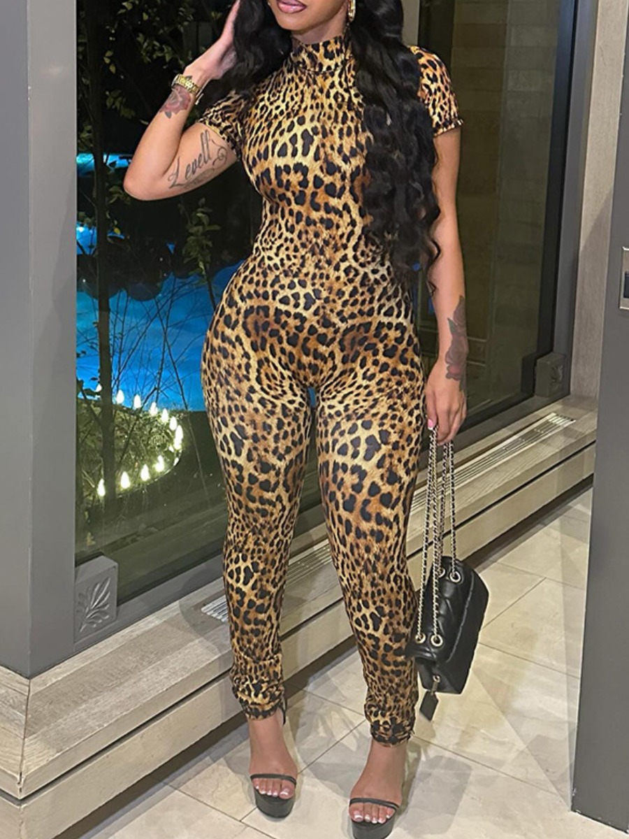LW Pattern Leopard Print Leopard Jumpsuit