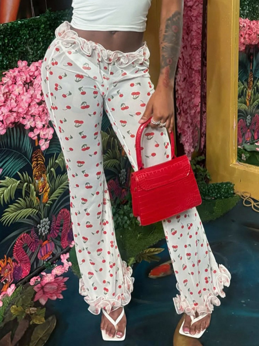 LW Small Ruffles Cartoon Print Pants