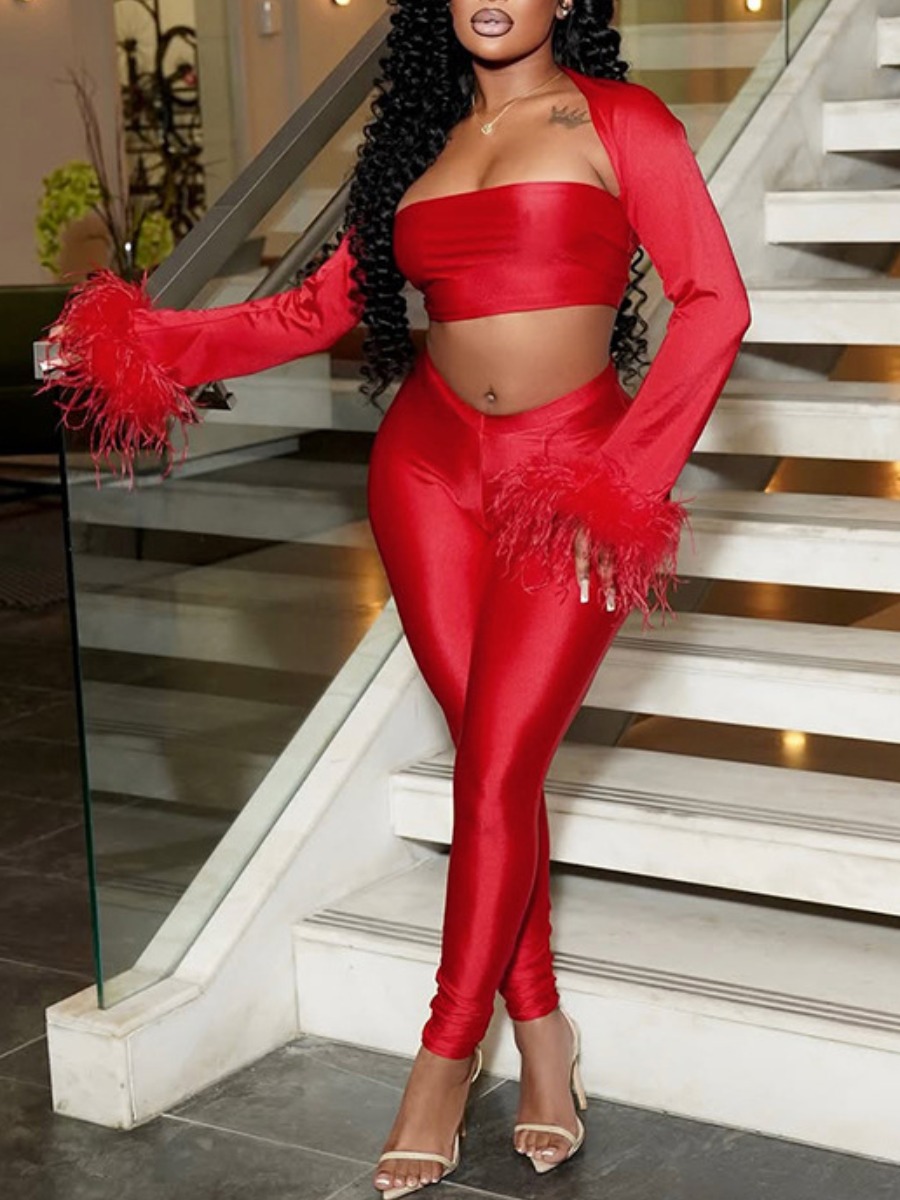 LW SXY Sxy Polyester Strapless Patchwork Solid Col