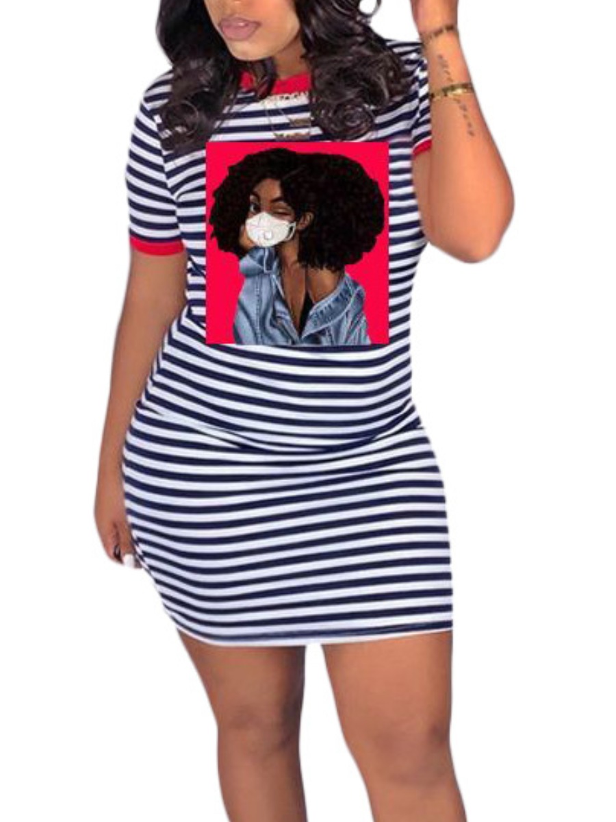 LW Pattern Figure Mini Dress