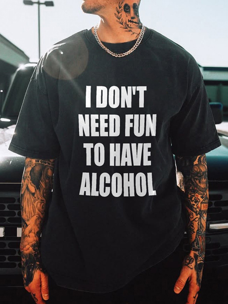 LW Men Pattern Letter T-shirt