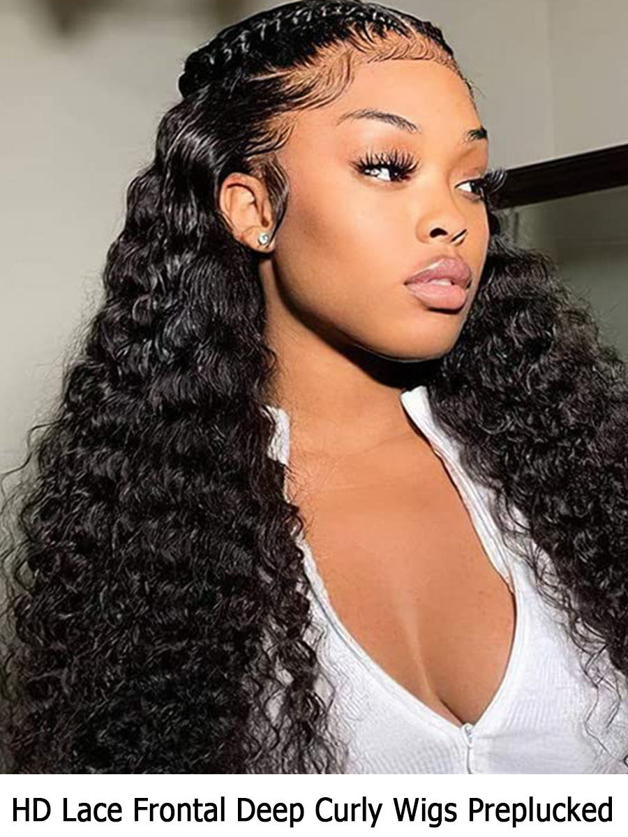 Essential Pro Curly Deep Wave Lace Frontal Human H